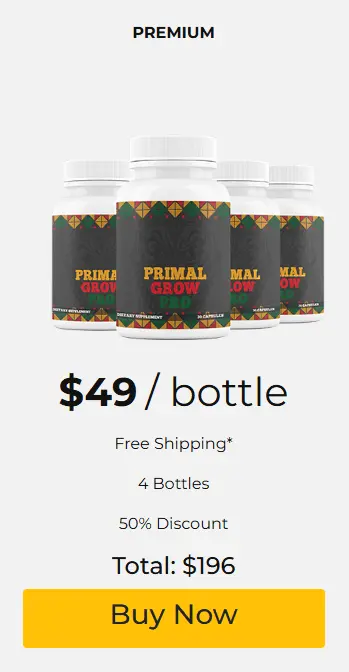 Primal Grow Pro  6 Bottle Price